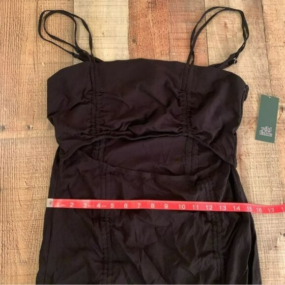 NWT Wild Fable women's size x-large sleeveless mini dress with mid opening black - Picture 9 of 9